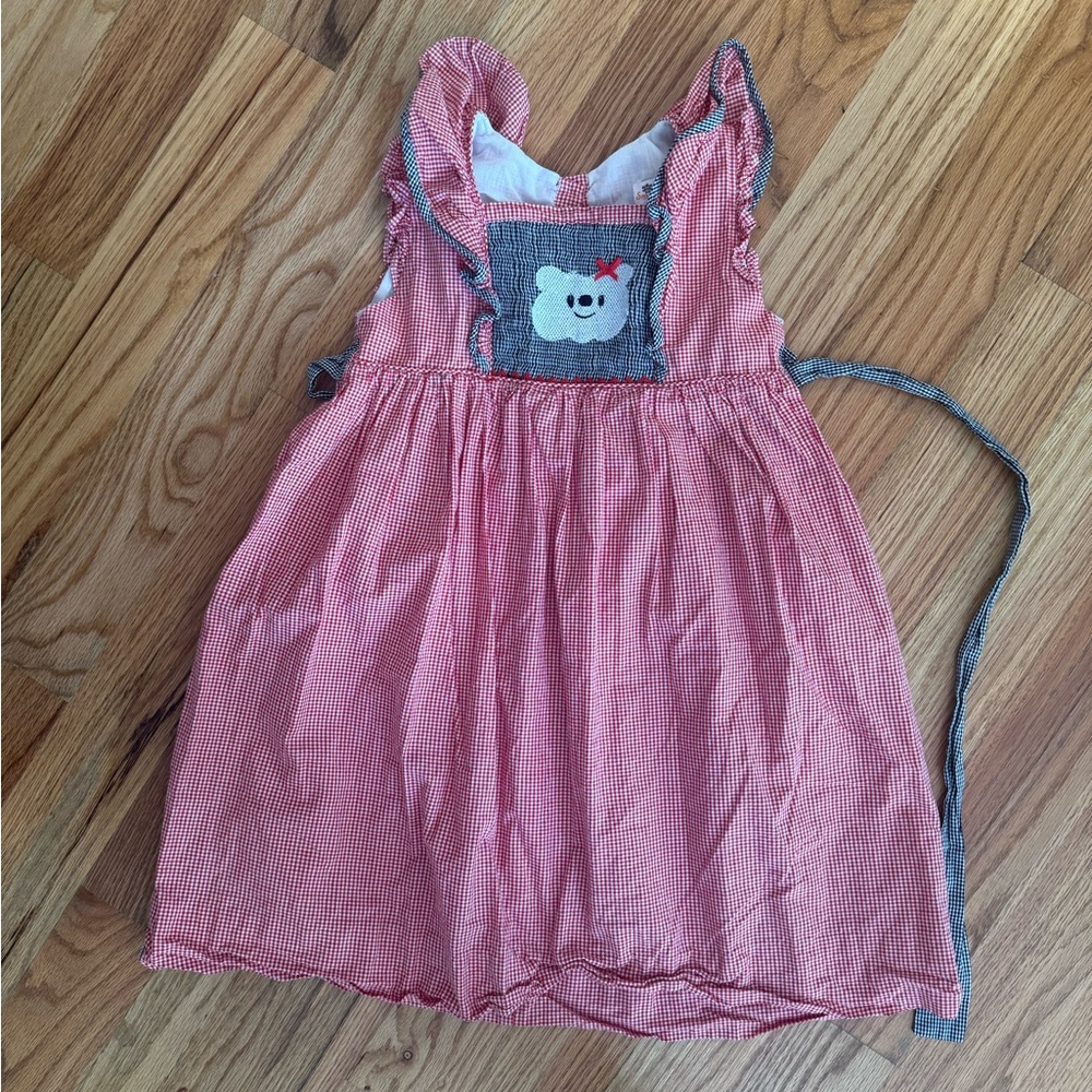 Red Gingham Dress with UGA Bulldogs Appliqué